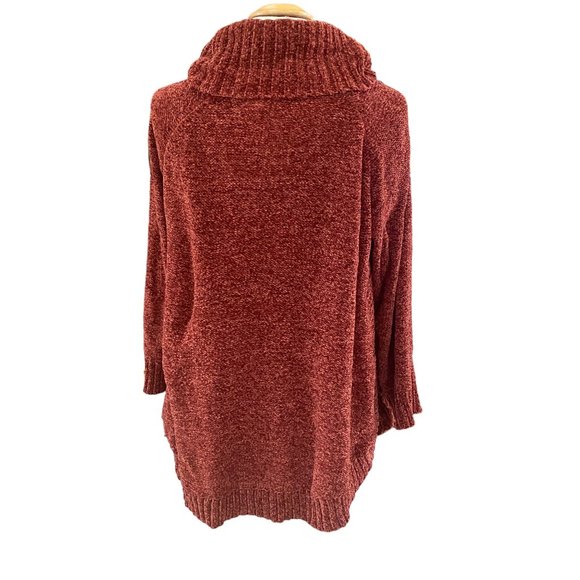 Soft Surroundings Chenille Cowl Neck Sweater Rust Cozy Boho Lagenlook Slouchy-M - Picture 9 of 12